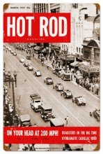 Retro Hot Rod Magazine NYC Roadsters Tin Sign