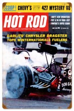 Retro Hot Rod Magazine Garlits May 1963 Tin Sign