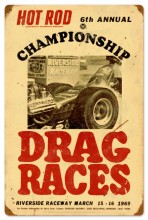 Retro Hot Rod Magazine championship Drag Races Tin Sign