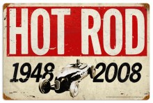 Vintage Hot Rod Magazine 60th Anniversary Metal Sign