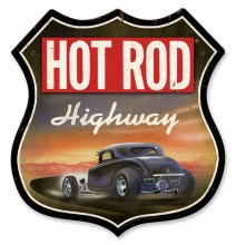 Retro Hot Rod Magazine Highway Tin Sign