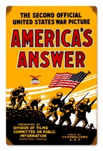 Retro Americans Answer Metal Sign