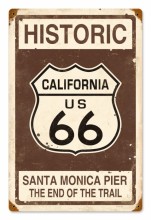 Retro Historic Route 66 Tin Sign