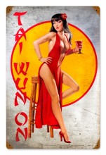 Tai pinup girl metal sign
