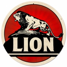 Vintage Lion Gasoline Metal Sign 