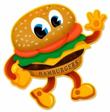 Retro Hamburger Tin-Metal Sign