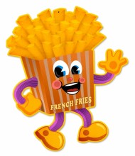 Retro French Fry Tin-Metal Sign