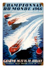 Retro World Champion Boating Tin Sign