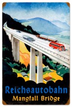 Retro Reichsautobahn Bridge Metal Sign