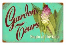 Vintage Garden Tours Tin Sign