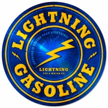 Retro Lightning Gasoline Tin Sign