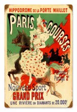 Vintage Paris Hippodrome Tin Sign