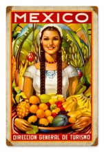 Vintage Mexico Tin Sign