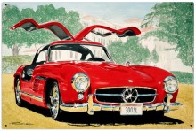 Retro Mercedes Gullwing Metal Sign LARGE
