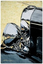 Vintage Duesy Chrome Tin Sign LARGE