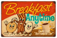 Retro Breakfast Tin-Metal Sign
