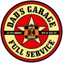 Retro Dad's Garage Tin-Metal Sign LARGE