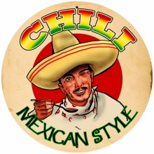 Retro Chili Tin-Metal Sign LARGE