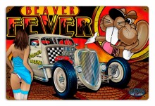 Rat Rod Beaver Fever Metal Sign