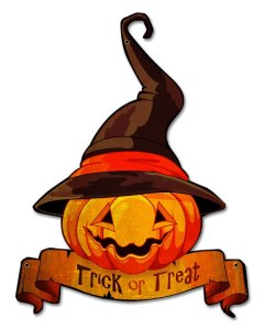 Trick Or Treat Jack Olantern Metal Sign 