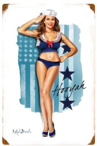 Navy Girl Metal Sign 12 x 18 Inches