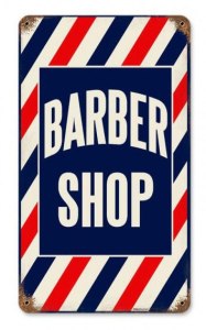 Barber Shop Metal Sign 14 x 8 Inches